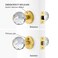 CLCTK Crystal Glass Door Knobs Interior with Lock Privacy Bathroom Bedroom Door Knobs Gold Door Knob Satin Brass