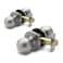 Copper Creek Passage Interior Door Knob ANSI Grade3 Certified Modern Heavy Duty Handle Easy Install and Reversible for Bedroom Bathroom Closets Satin Stainless 2 Pack
