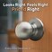 Copper Creek Passage Interior Door Knob ANSI Grade3 Certified Modern Heavy Duty Handle Easy Install and Reversible for Bedroom Bathroom Closets Satin Stainless 2 Pack