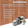 Copper Creek Passage Interior Door Knob ANSI Grade3 Certified Modern Heavy Duty Handle Easy Install and Reversible for Bedroom Bathroom Closets Satin Stainless 2 Pack