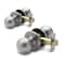 Copper Creek Passage Interior Door Knob ANSI Grade3 Certified Modern Heavy Duty Handle Easy Install and Reversible for Bedroom Bathroom Closets Satin Stainless 2 Pack
