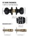 GITRANG 3 Pack All Keyed Identical Deadbolt Door knob Single Cylinder Deadbolt Lock Combo Set Classic Matte Black Exterior Door Knobs with Deadbolt Entrance and Front Door Lock