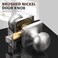 GOBEKOR 5 Pack Passage Door Knobs for Closet Door Knobs Interior Brushed Nickel Square Keyless Door Knob with Lock Round Passage Knob