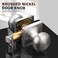 GOBEKOR 5 Pack Passage Door Knobs for Closet Door Knobs Interior Brushed Nickel Square Keyless Door Knob with Lock Round Passage Knob