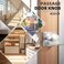 GOBEKOR 5 Pack Passage Door Knobs for Closet Door Knobs Interior Brushed Nickel Square Keyless Door Knob with Lock Round Passage Knob