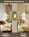 Gobrico Privacy Door Lock Sets Crystal Knobs Heavy Duty Door HardwareKeyless BathBed Door Knobset with Lock InsidePush Pin ButtonAntique Brass Arched Rosette2 Pack