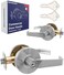 OAKMOORE Heavy Duty Commercial Door Handle Classroom Lock Function Grade 2 Classroom Door Locks Keyed for Schools Colleges Commercial Door Knob Nickel Finish Lockset C UL ADA ANSI A1562