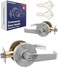 OAKMOORE Heavy Duty Commercial Door Handle Classroom Lock Function Grade 2 Classroom Door Locks Keyed for Schools Colleges Commercial Door Knob Nickel Finish Lockset C UL ADA ANSI A1562
