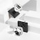HIEMEY Glass Crystal Door Knobs Interior with Lock Matte Black Modern Diamond Privacy Square Clear Glass Crystal Door Knobs for Bedroom and Bathroom