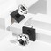 HIEMEY Glass Crystal Door Knobs Interior with Lock Matte Black Modern Diamond Privacy Square Clear Glass Crystal Door Knobs for Bedroom and Bathroom