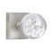 HIEMEY Passage Hall Closet Door Knobs Interior Round Clear Bubble Crystal Glass Door Knobs Brushed Nickel