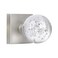 HIEMEY Passage Hall Closet Door Knobs Interior Round Clear Bubble Crystal Glass Door Knobs Brushed Nickel