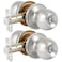 HOSOM Privacy Door Knob with Lock 2 Pack Interior Door Knobs for Bedroom and Bathroom Keyless Doorknob with Round Ball Satin Nickel Door Handle