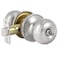 HOSOM Privacy Door Knob with Lock Interior Door Knobs for Bedroom and Bathroom Keyless Doorknob with Round Ball Satin Nickel Door Handle 1 Pack