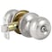 HOSOM Privacy Door Knob with Lock Interior Door Knobs for Bedroom and Bathroom Keyless Doorknob with Round Ball Satin Nickel Door Handle 1 Pack