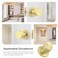 Leydebong 1 Pack Stainless Steel Passage Door KnobGold Keyless NonLocking HallwayCloset Lock Adjustable 6070mm Backset for 3545mm Thick Doors Reversible Handing