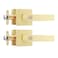 Leydebong 2 Pack Gold Door Lock with Keys Keyed Different Door Knobs Gold Door Handles with Lock and Key Satin Brass Door Knob Exterior Reversible for Right Left Side