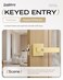 Leydebong 2 Pack Gold Door Lock with Keys Keyed Different Door Knobs Gold Door Handles with Lock and Key Satin Brass Door Knob Exterior Reversible for Right Left Side