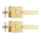 Leydebong 2 Pack Gold Door Lock with Keys Keyed Different Door Knobs Gold Door Handles with Lock and Key Satin Brass Door Knob Exterior Reversible for Right Left Side