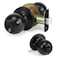 LOQRON Ball Door Knob Privacy Door Knob KEYLESS Interior Door Lock Round Ball Handle for Right and Left Side Bedroom Bathroom Matte Black1 Pack