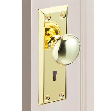 MaxxGeek Door Knob Interior Antique Door Knob VAntique Bifold Door Knobs Replacement Fits 138 134 Interior Doors GoldPolished BrassWithout Keys and Locks
