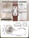 Mengico 1 Pack Satin Nickel Privacy Door Lever Modern Interior Door Knobs Locks for Bedroom and Bathroom Heavy Duty Door Handle Reversible Wave Lever Handle