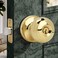 Moquin Gold Keyed Entry Door Knob with Lock and Key Interior and Exterior Locking Flat Ball Knob for Front Door or Bedroom Polished Brass