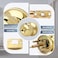Moquin Gold Keyed Entry Door Knob with Lock and Key Interior and Exterior Locking Flat Ball Knob for Front Door or Bedroom Polished Brass