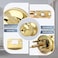 Moquin Gold Keyed Entry Door Knob with Lock and Key Interior and Exterior Locking Flat Ball Knob for Front Door or Bedroom Polished Brass
