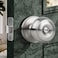 Moquin Privacy Door Knob with Lock Keyless Interior Flat Ball Door Knob for Bathroom or Closet Satin Nickel