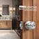Moquin Privacy Door Knob with Lock Keyless Interior Flat Ball Door Knob for Bathroom or Closet Satin Nickel