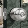 Moquin Privacy Door Knob with Lock Keyless Interior Flat Ball Door Knob for Bathroom or Closet Satin Nickel