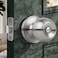 Moquin Privacy Door Knob with Lock Keyless Interior Round Ball Door Knob for Bathroom or Closet Satin Nickel