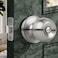Moquin Privacy Door Knob with Lock Keyless Interior Round Ball Door Knob for Bathroom or Closet Satin Nickel