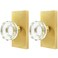 Newlaking Dummy Door Knob Set Crystal Glass NonLocking Door Handles for Bifold Closet Barn French Doors Satin Brass Finish Zero Scratch Installation 2 Pack