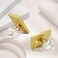 Newlaking Dummy Door Knob Set Crystal Glass NonLocking Door Handles for Bifold Closet Barn French Doors Satin Brass Finish Zero Scratch Installation 2 Pack