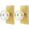 Newlaking Dummy Door Knob Set Crystal Glass NonLocking Door Handles for Bifold Closet Barn French Doors Satin Brass Finish Zero Scratch Installation 2 Pack