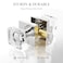 coolnews Polished Chrome Crystal Glass Door Knob With Lock Modern Square Handle for Interior Bedroom Bathroom Privacy Lockable Sliver Knob