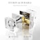 coolnews Polished Chrome Crystal Glass Door Knob With Lock Modern Square Handle for Interior Bedroom Bathroom Privacy Lockable Sliver Knob