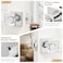 coolnews Polished Chrome Crystal Glass Door Knob With Lock Modern Square Handle for Interior Bedroom Bathroom Privacy Lockable Sliver Knob