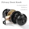 Probrico 4 Pack Round Privacy Door Knob Thumb Turn Lock on The Inside Keyless Doorknobs InteriorExterior Lockset Privacy Knobs for BedroomBathroom Black Modern Design Door Hardware
