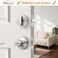 Probrico 5 SetsKeyed Alike Entry Door Levers with Single Cylinder Deadbolts Keyed Handleset for Front Door Exterior and Interior Hardware Entry Lockset Lever Set Satin Nickel Contractor Pack