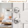 Probrico 5 SetsKeyed Alike Entry Door Levers with Single Cylinder Deadbolts Keyed Handleset for Front Door Exterior and Interior Hardware Entry Lockset Lever Set Satin Nickel Contractor Pack