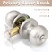 Probrico 6 Pack Round Privacy Door KnobThumb Turn Lock on The Inside Keyless Doorknobs InteriorExterior LocksetPrivacy Knobs for BedroomBathroomSatin Nickel Modern Design Door Hardware