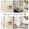 Probrico 8 Pack Gold Privacy Door HandlesHeavy Duty Satin Brass Door Knobs with Lock for Bedroom and BathroomSquare Interior Keyless Locksets