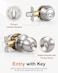 Probrico Door Knob and Deadbolt Set Exterior Door Lock Set 4 Pack Enrty Door Locks with Single Cylinder Deadbolt with The Same Keys Brushed Nickel Keyed Alike