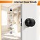Probrico Door Knob Interior Matte Black Finish 4 Pack Keyless Passage Door Handles Flat Ball Knob with Solid Adjustable 6070mm Latch