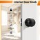 Probrico Door Knob Interior Matte Black Finish 4 Pack Keyless Passage Door Handles Flat Ball Knob with Solid Adjustable 6070mm Latch