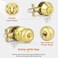 Probrico Keyed Entry Door Knobs Exterior Lockset and Single Cylinder Deadbolt Combination Set for Front Door Polished Brass 2 Pack Keyed Alike