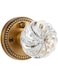 SORWDUERM 1 Pack Crystal Knobs Antique Brass Door Knob Interior Privacy Door Knob for Bedroom and Bathroom Glass Door Knob